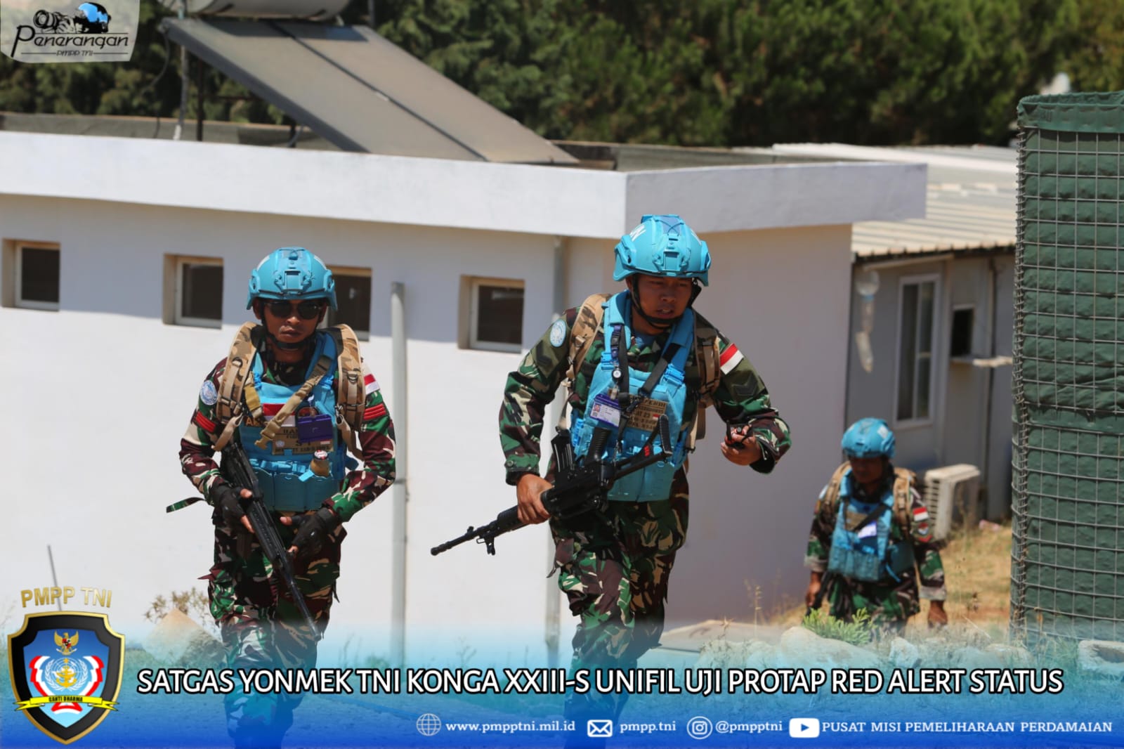 Satgas Yonmek TNI KONGA XXIII-S UNIFIL Uji Protap Red Alert Status
