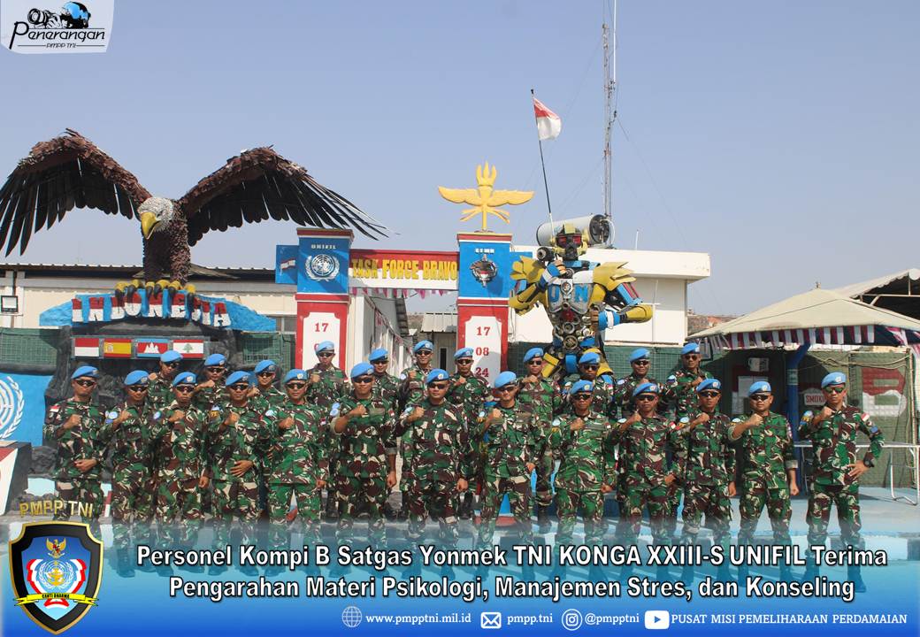 Personel Kompi B Satgas Yonmek TNI KONGA XXIII-S UNIFIL Terima Pengarahan Materi Psikologi, Manajemen Stres, dan Konseling
