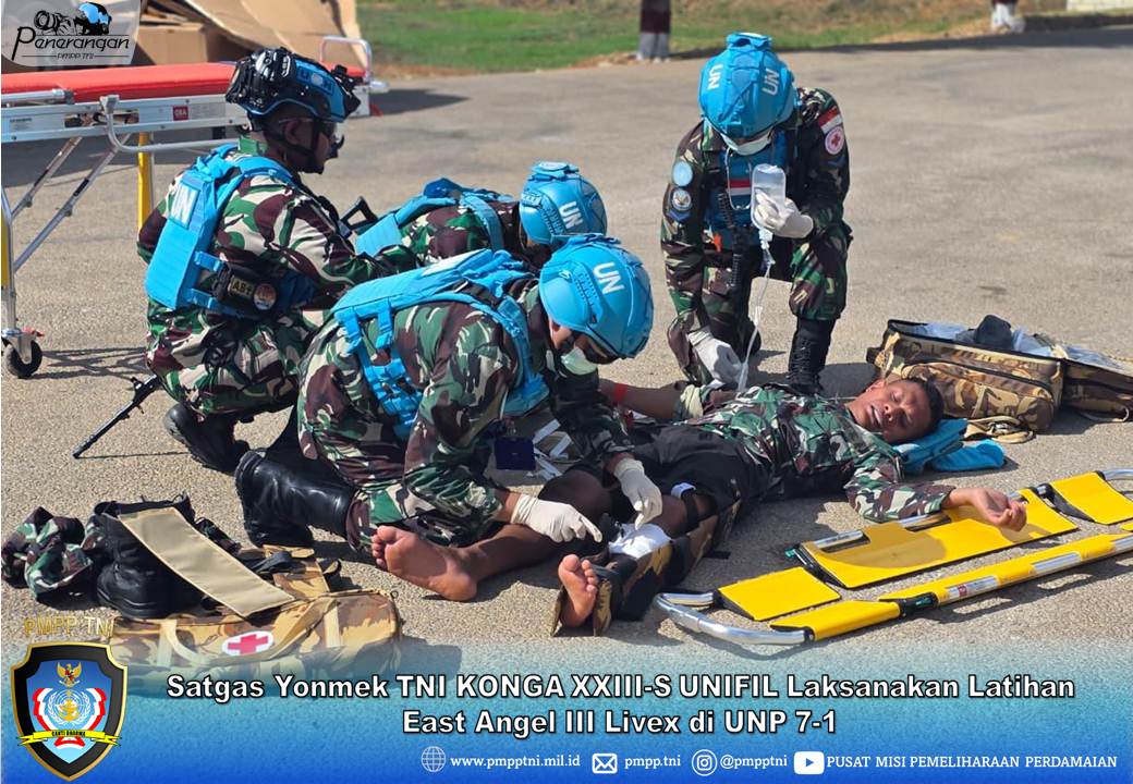 Satgas Yonmek TNI KONGA XXIII-S UNIFIL Laksanakan Latihan East Angel III Livex di UNP 7-1