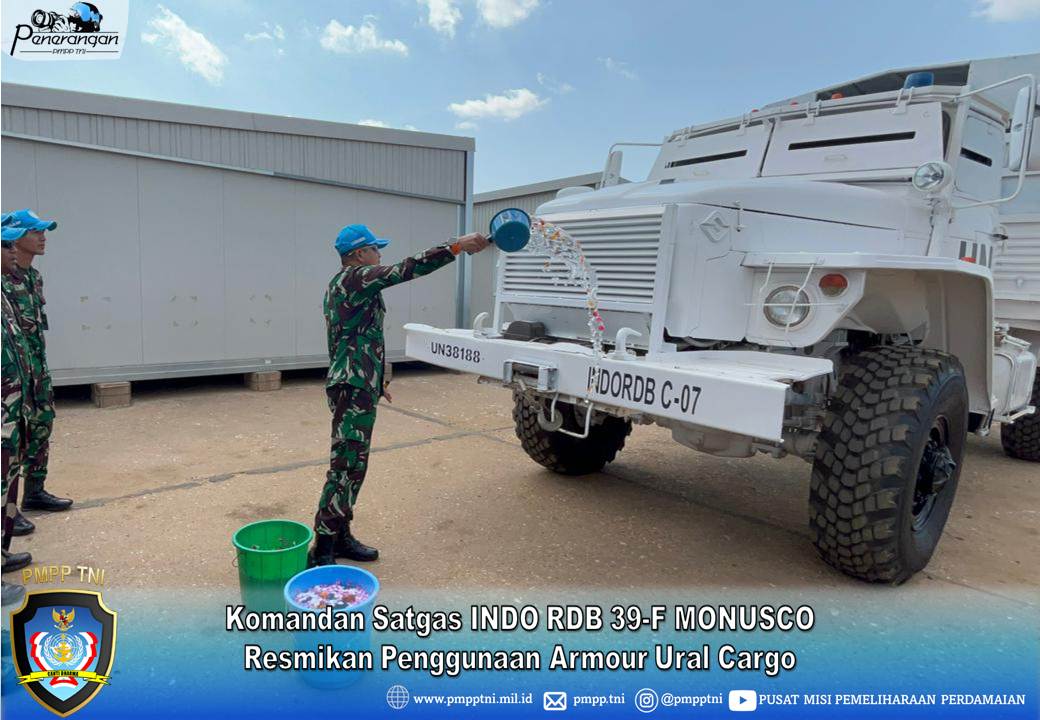 Komandan Satgas INDO RDB 39-F MONUSCO Resmikan Penggunaan Armour Ural Cargo