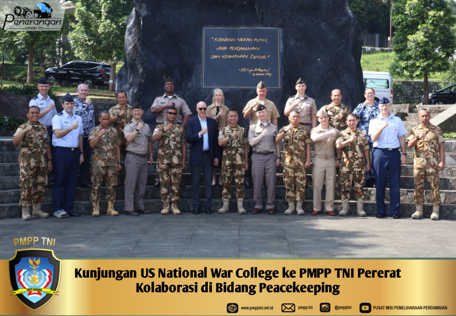 Kunjungan US National War College ke PMPP TNI Pererat Kolaborasi di Bidang Peacekeeping
