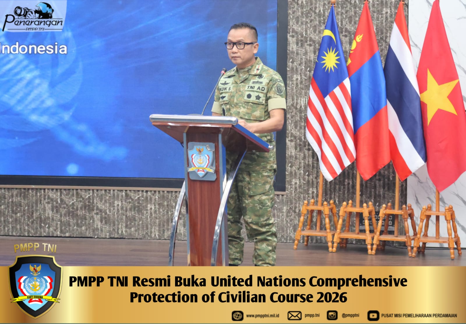 PMPP TNI Resmi Buka United Nations Comprehensive Protection of Civilian Course 2026